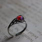 Petite Dragons Breath Ring,  Fire Opal Ring, Antique Sterling Silver Filigree Band, Gift for Her, Promise Ring, Opal Ring, Free Shipping