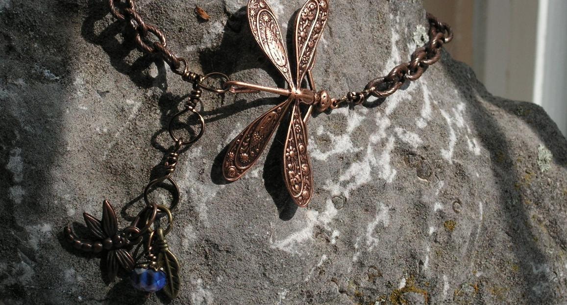 Dragonfly Anklet, Dragonfly Bracelet, Copper Dragonfly Bracelet, Weddings, Anklet, Bracelet, Free Shipping, Whimsical gifts, Fall Gifts