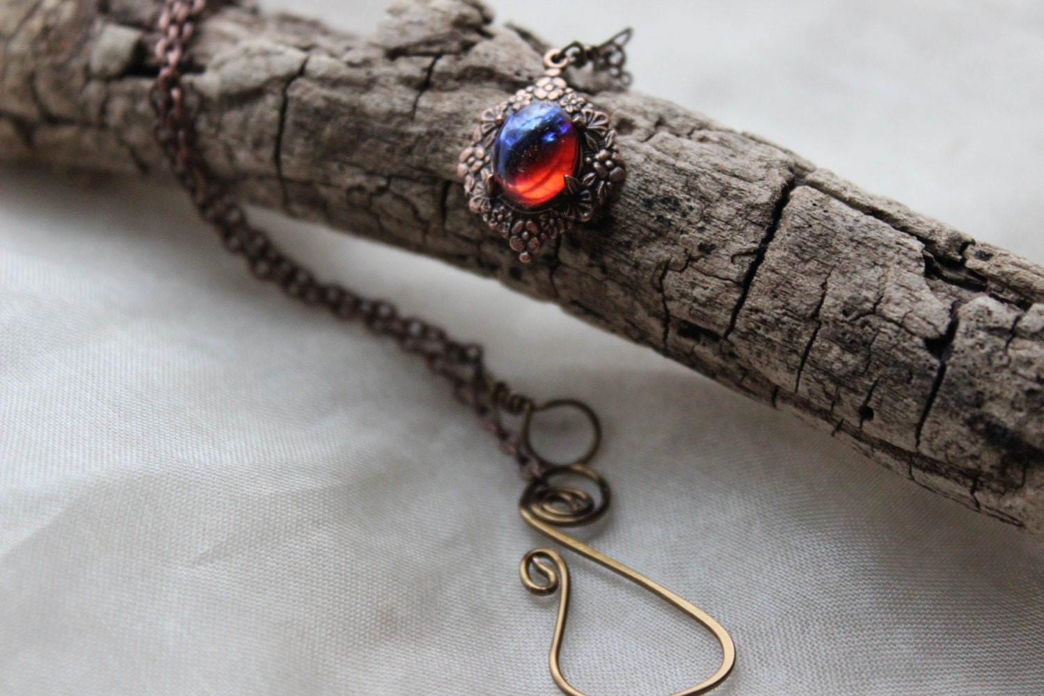 Fire Opal Necklace, Dragon Breath Necklace, Medieval Copper Necklace, Fire Opal Necklace, Opal Earrings, Free Shipping, Weddings, Christmas