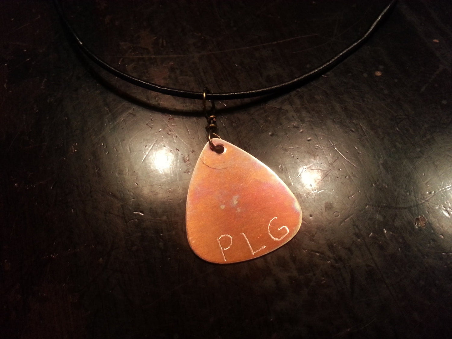 Guitar Pic Necklace, Initial necklace, custom engraved necklace, custom hand stamped, music necklace, Gifts for Him or her, Free Shipping