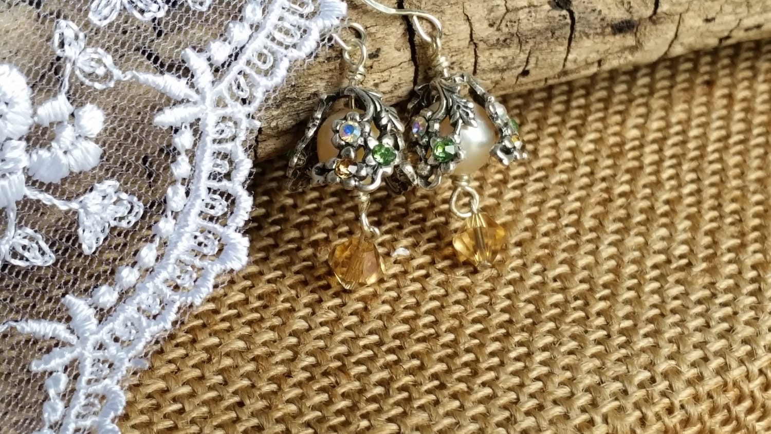 Bridal Swarovski Embellished Floral Filigree Pearl Drop Earrings, Bridal Earrings, Bridemaid Earrings, Summer Earrings, June Trends