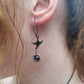 Black bird Earrings, Black dragonfly earrings, Purple Earrings, Goth Earrings, bridesmaid earrings, Gothic, Christmas in July, Jewelry gifts